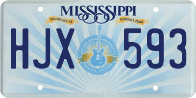 MS license plate HJX593