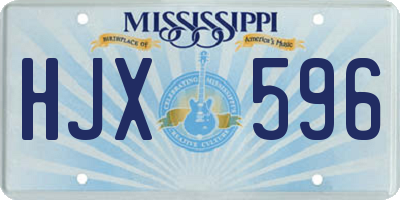 MS license plate HJX596