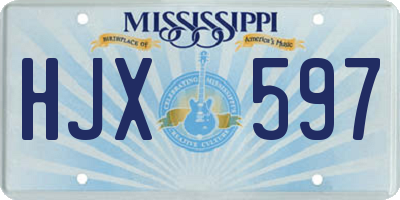 MS license plate HJX597