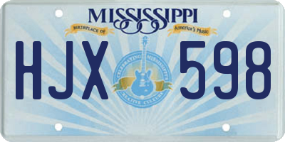 MS license plate HJX598