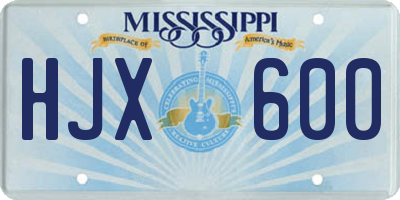 MS license plate HJX600