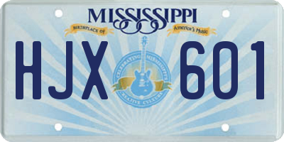 MS license plate HJX601