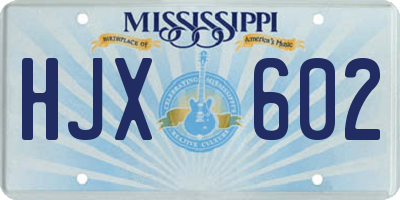 MS license plate HJX602