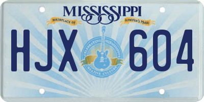 MS license plate HJX604