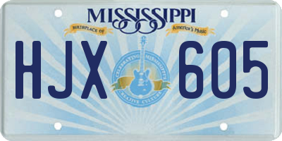 MS license plate HJX605