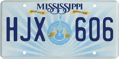 MS license plate HJX606