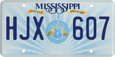 MS license plate HJX607