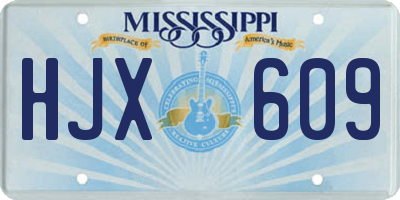 MS license plate HJX609
