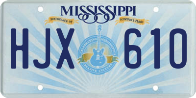 MS license plate HJX610