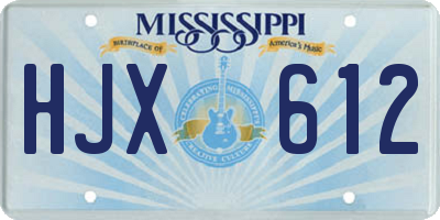 MS license plate HJX612