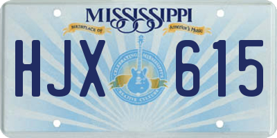MS license plate HJX615