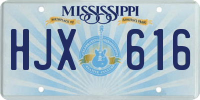 MS license plate HJX616