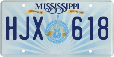 MS license plate HJX618