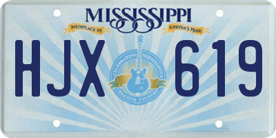 MS license plate HJX619