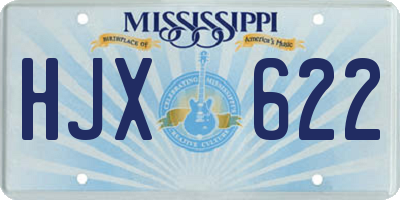 MS license plate HJX622