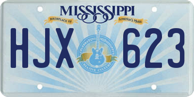 MS license plate HJX623