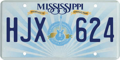 MS license plate HJX624