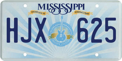 MS license plate HJX625