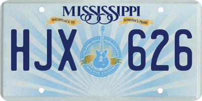 MS license plate HJX626