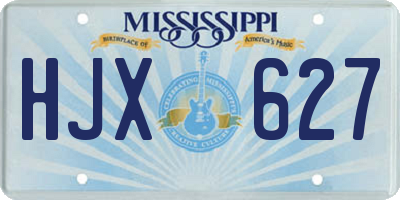 MS license plate HJX627