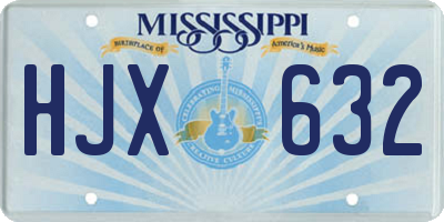 MS license plate HJX632