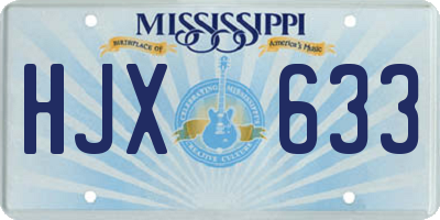 MS license plate HJX633