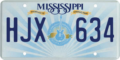 MS license plate HJX634