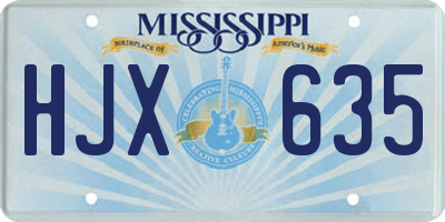 MS license plate HJX635