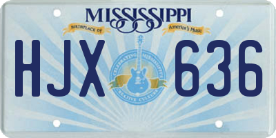 MS license plate HJX636