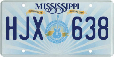 MS license plate HJX638