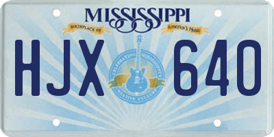 MS license plate HJX640