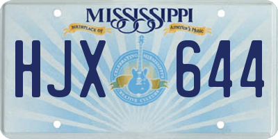 MS license plate HJX644