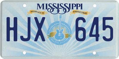 MS license plate HJX645