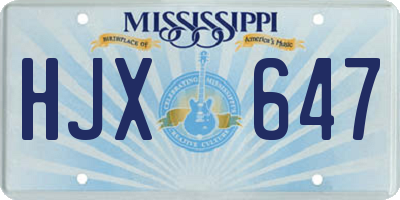 MS license plate HJX647