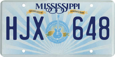 MS license plate HJX648
