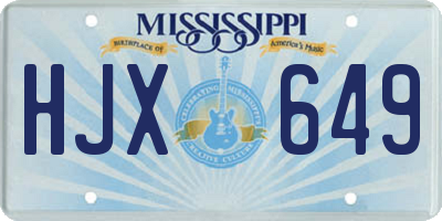 MS license plate HJX649
