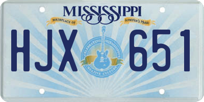 MS license plate HJX651