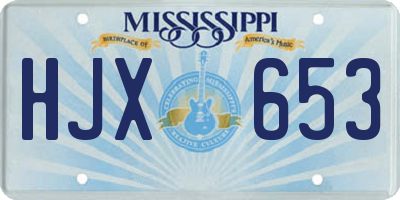 MS license plate HJX653