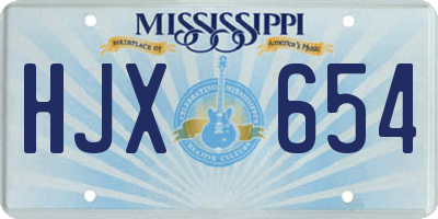 MS license plate HJX654