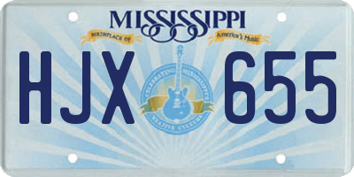 MS license plate HJX655