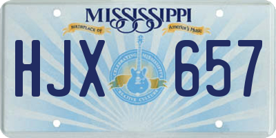 MS license plate HJX657
