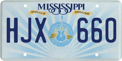 MS license plate HJX660