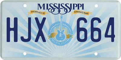 MS license plate HJX664