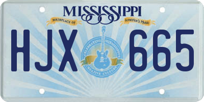 MS license plate HJX665