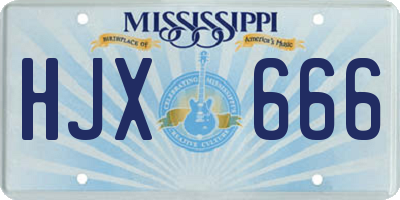 MS license plate HJX666
