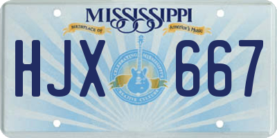 MS license plate HJX667