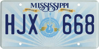 MS license plate HJX668