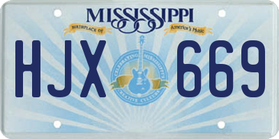 MS license plate HJX669