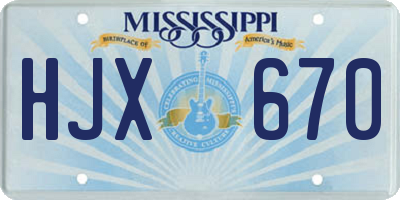 MS license plate HJX670