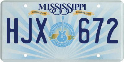 MS license plate HJX672